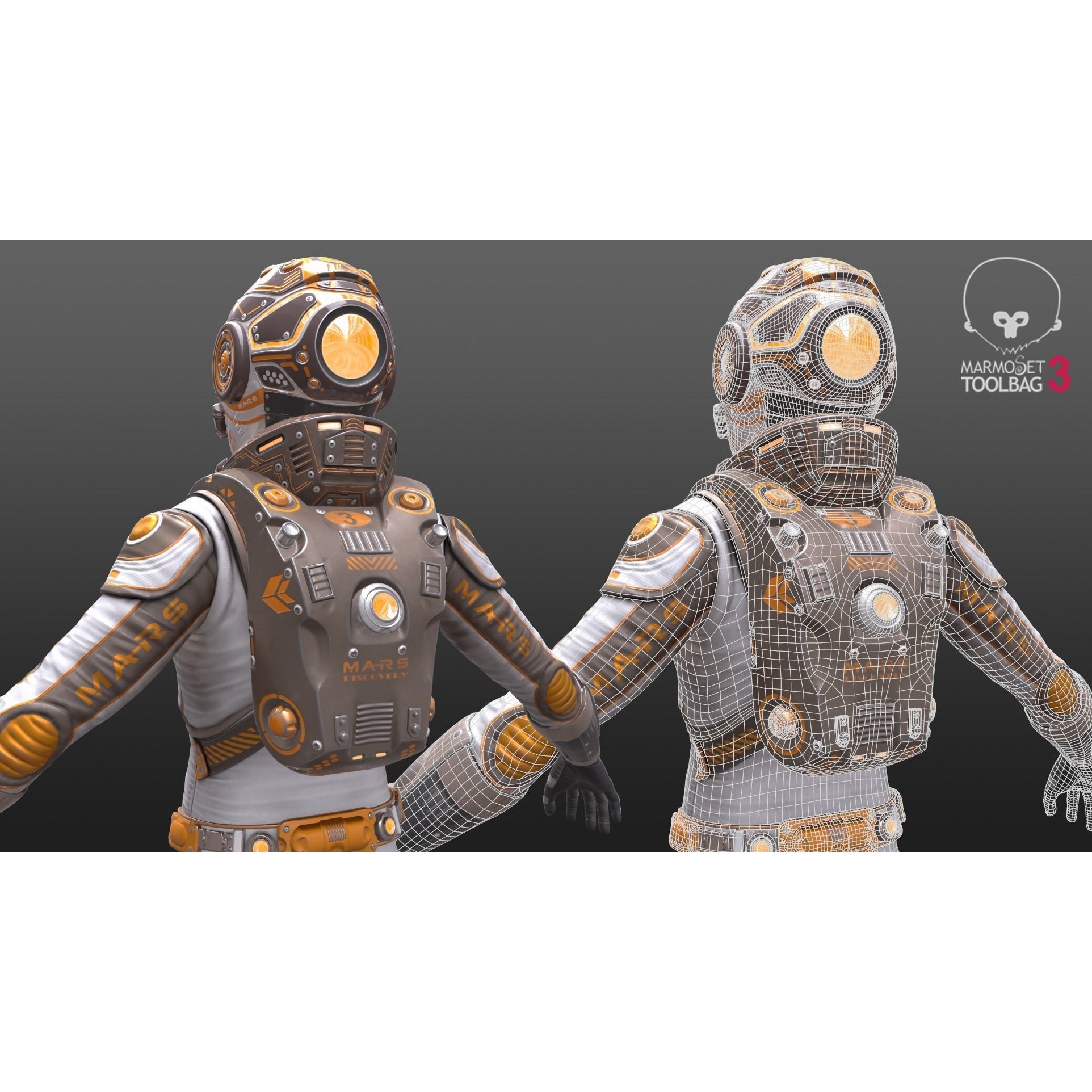 Mars Suit - Low-Poly Game-Ready 3D Model - View 5