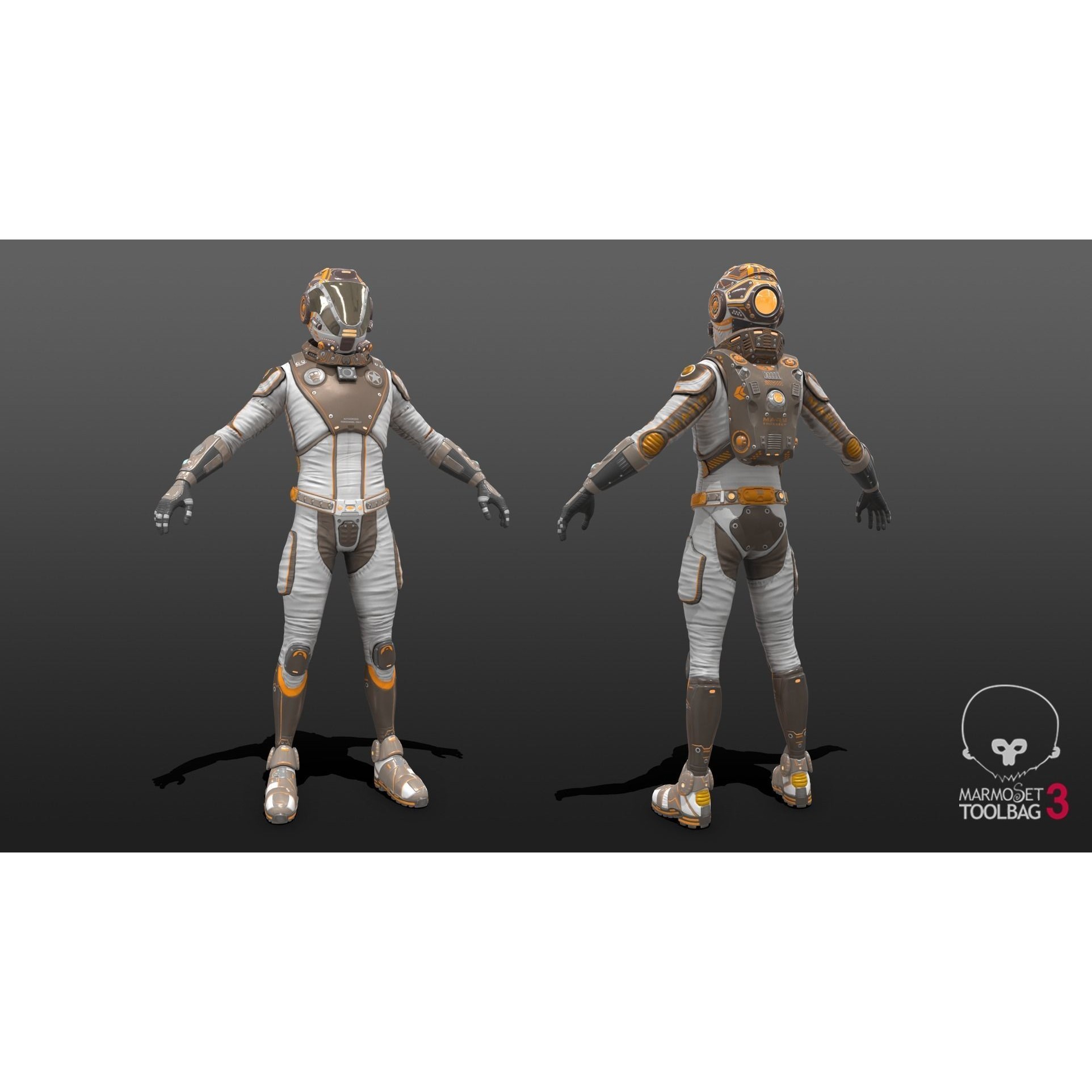 Mars Suit - Low-Poly Game-Ready 3D Model - View 8