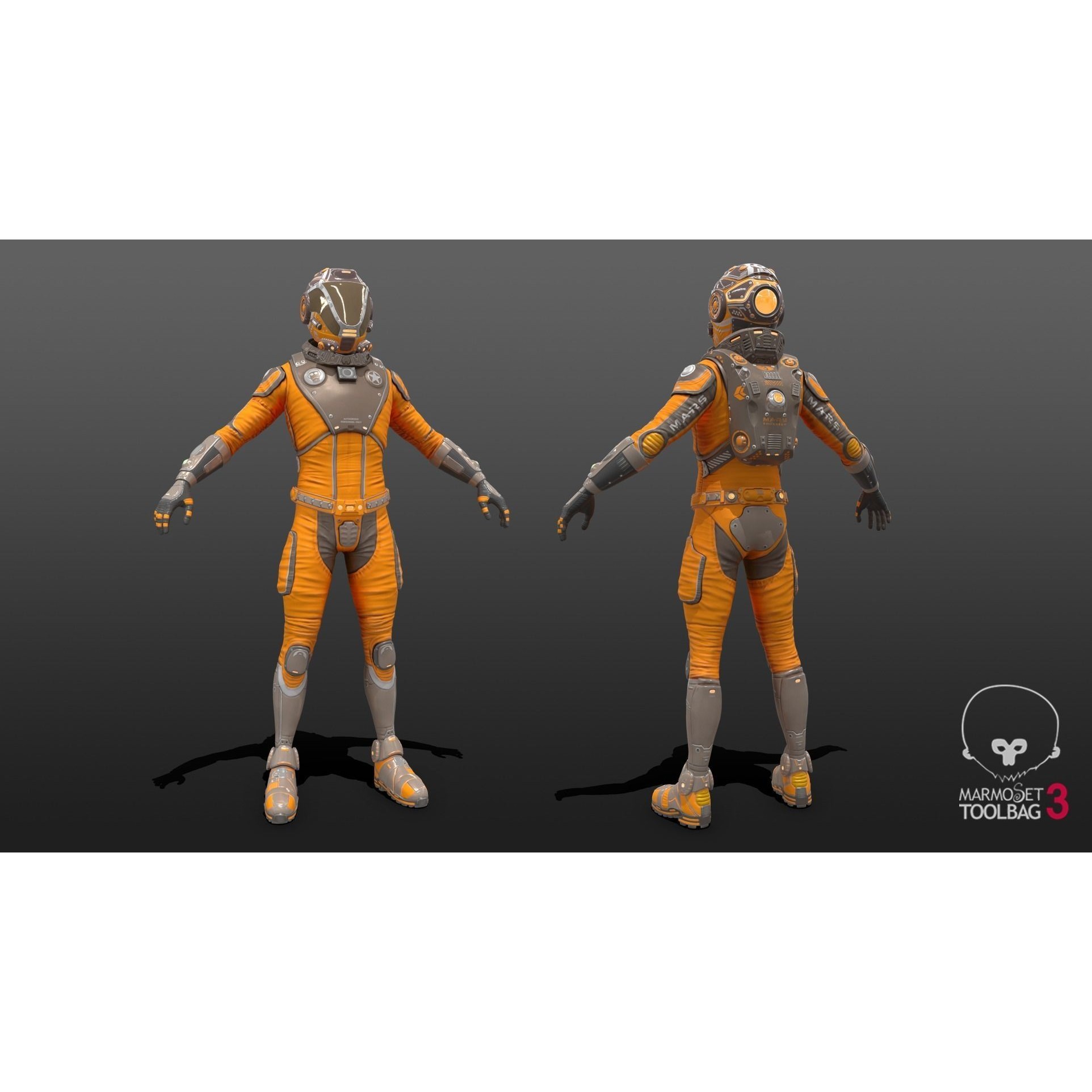 Mars Suit - Low-Poly Game-Ready 3D Model - View 9