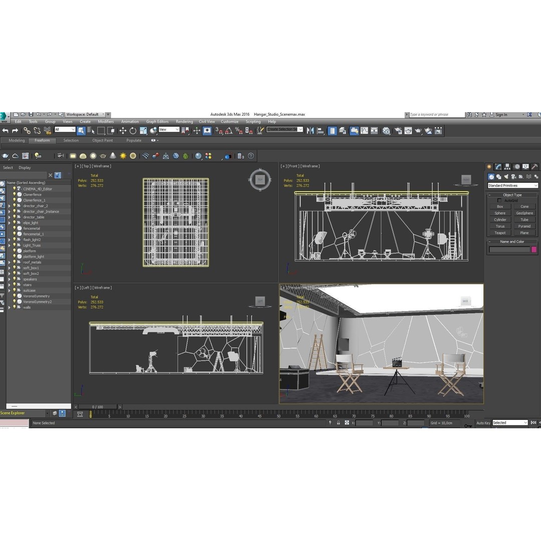 Hangar Studio 3D Model – Industrial Photography Scene, FBX & Blender