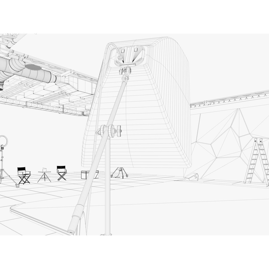 Hangar Studio 3D Model – Industrial Photography Scene, FBX & Blender - View 14