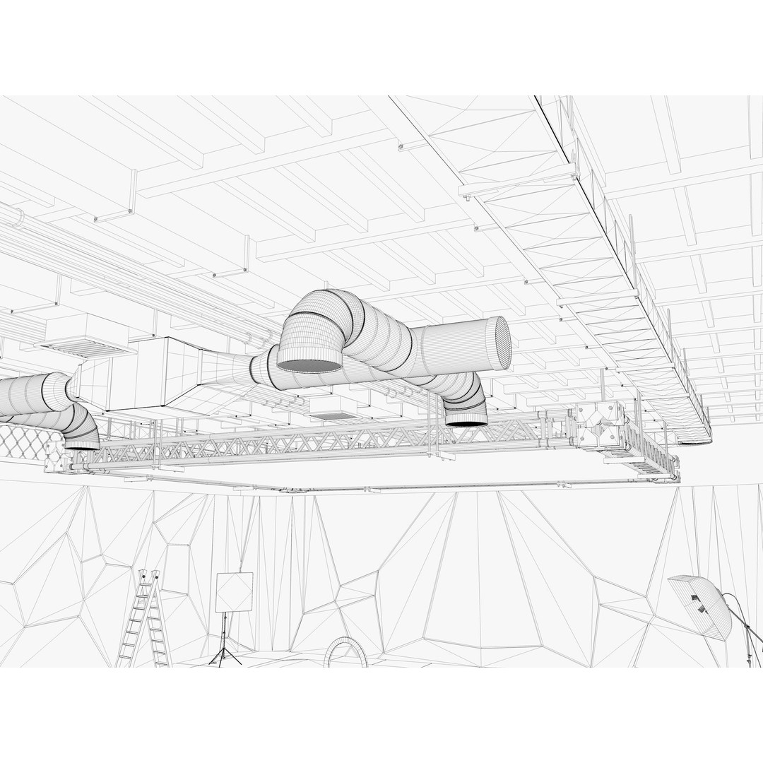 Hangar Studio 3D Model – Industrial Photography Scene, FBX & Blender - View 15