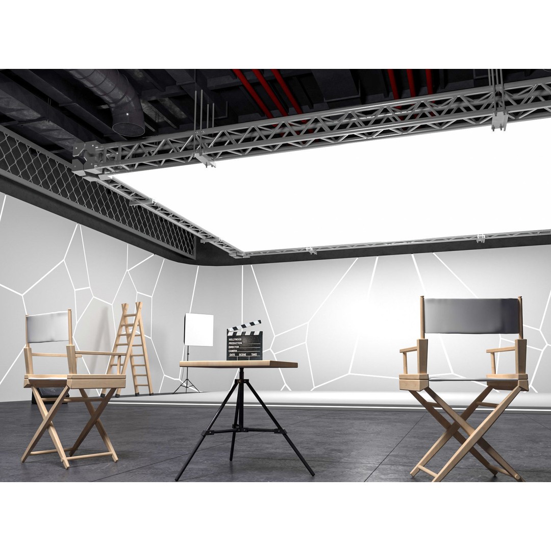 Hangar Studio 3D Model – Industrial Photography Scene, FBX & Blender - View 9