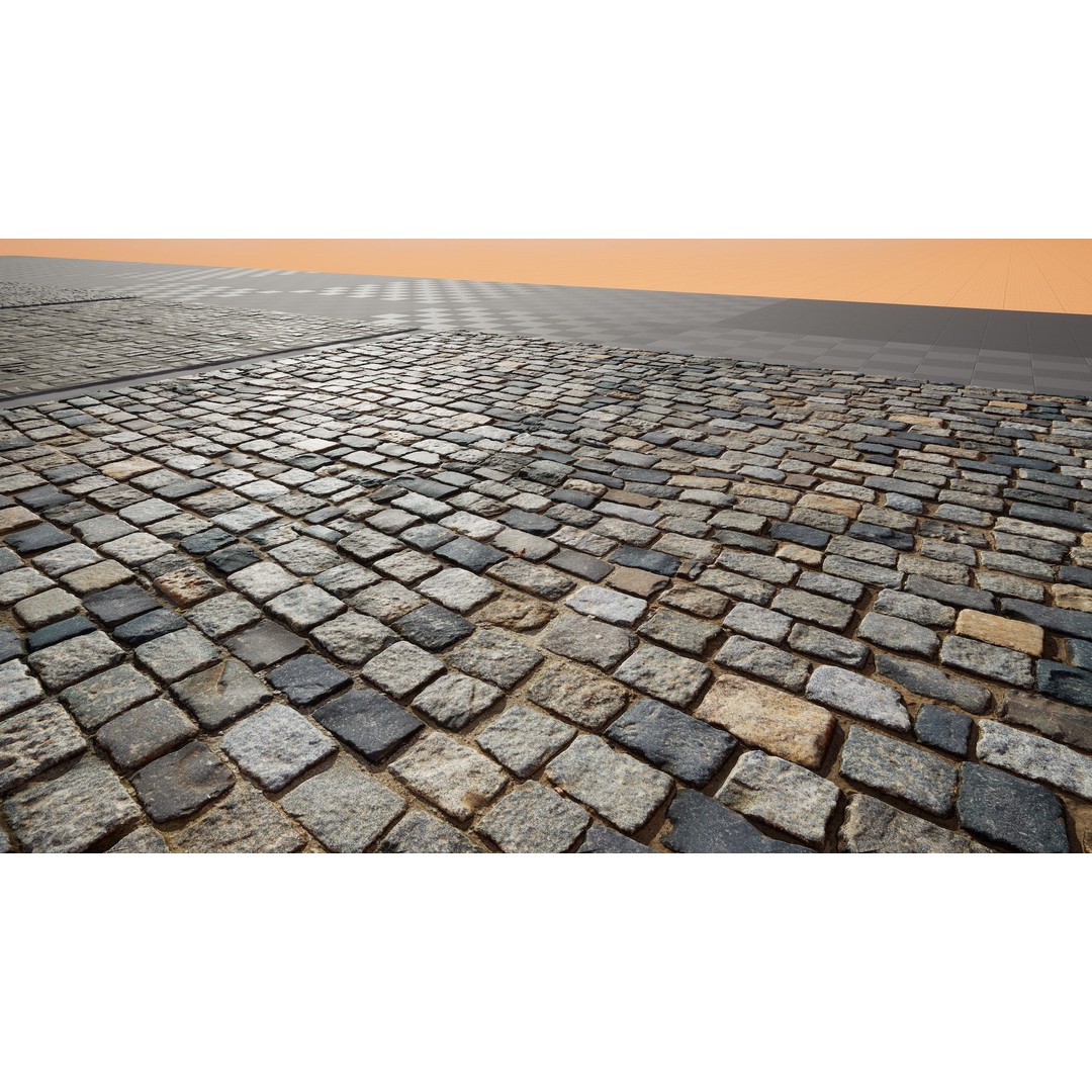Paving Materials 3D Model – Low Poly PBR Textures with Snow and Puddles - View 11