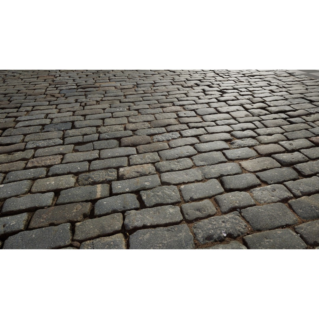 Paving Materials 3D Model – Low Poly PBR Textures with Snow and Puddles - View 12