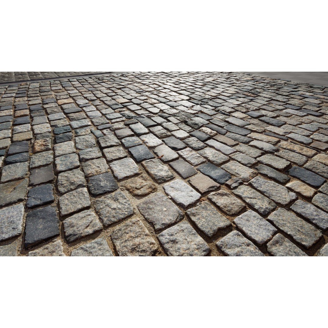 Paving Materials 3D Model – Low Poly PBR Textures with Snow and Puddles - View 24