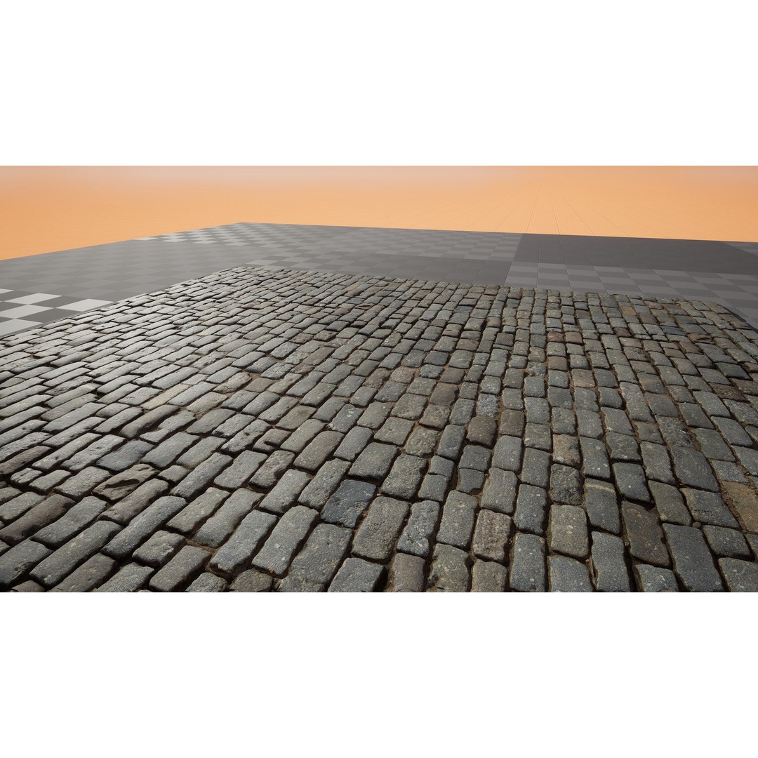 Paving Materials 3D Model – Low Poly PBR Textures with Snow and Puddles - View 7