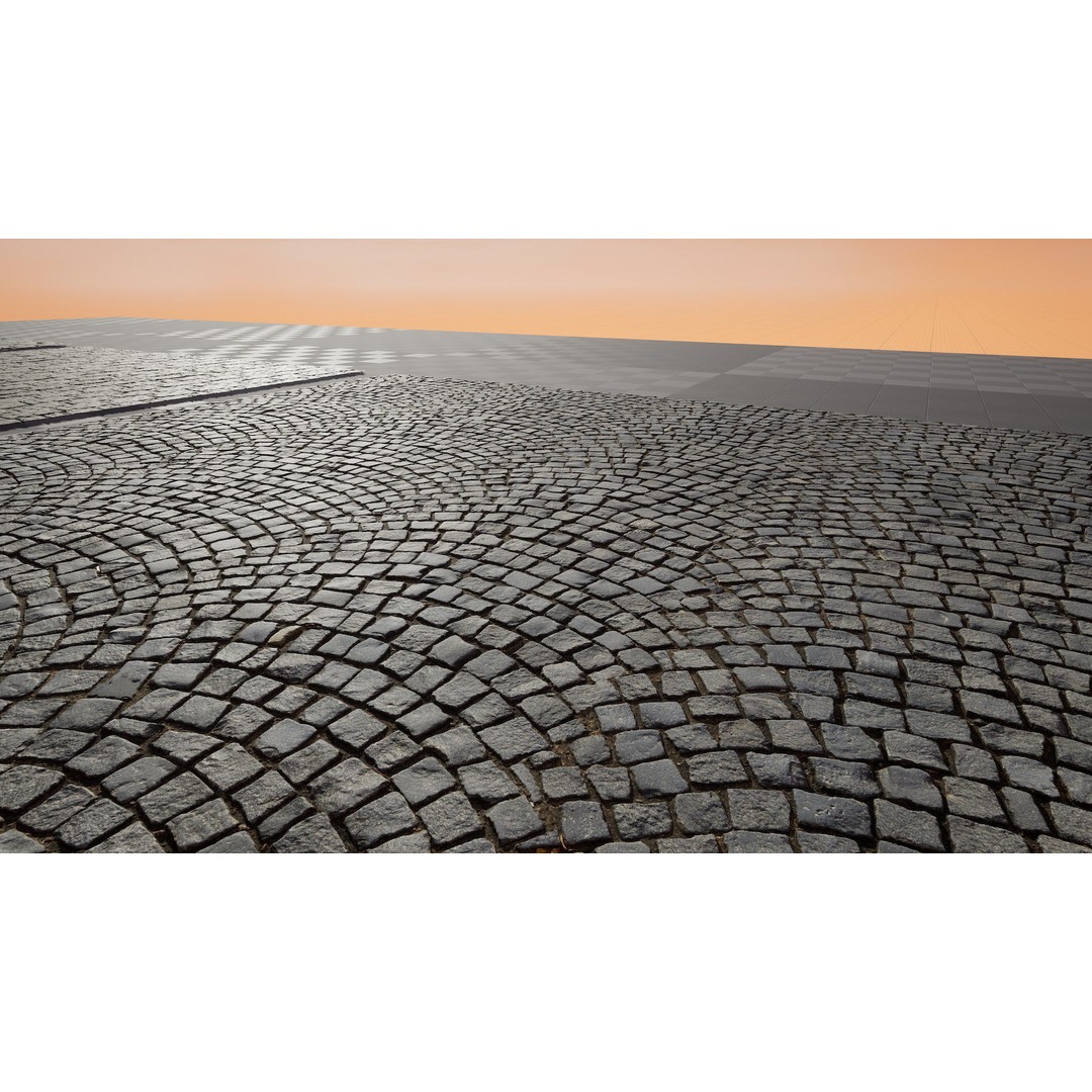 Paving Materials 3D Model – Low Poly PBR Textures with Snow and Puddles - View 9