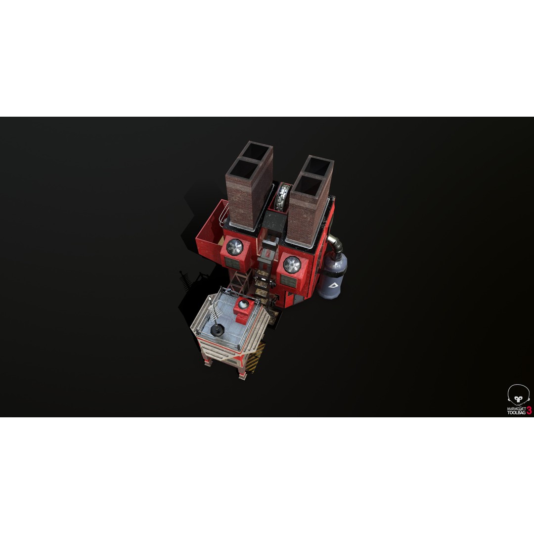Ore Refinery 3D Model – Low Poly Game Asset, FBX, Rigged