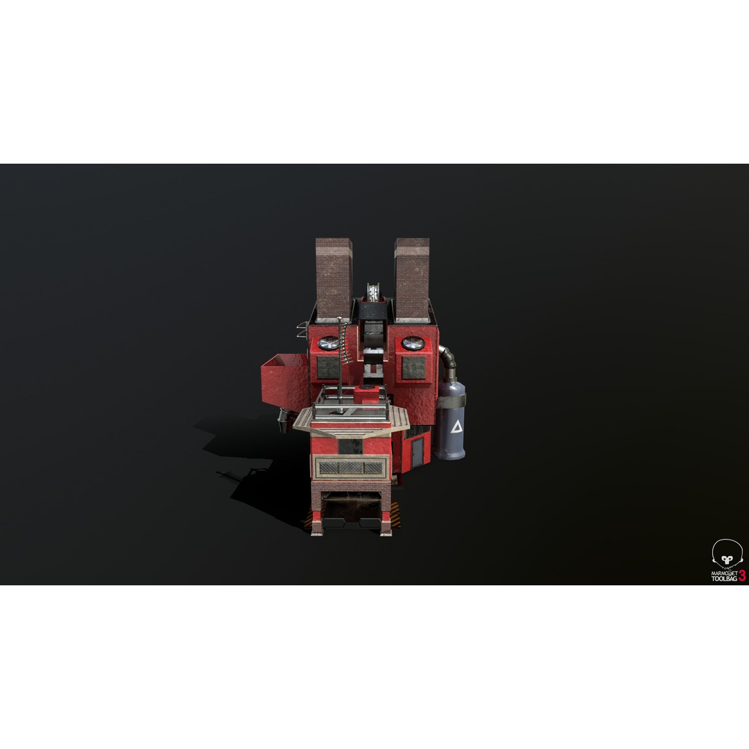 Ore Refinery 3D Model – Low Poly Game Asset, FBX, Rigged - View 3