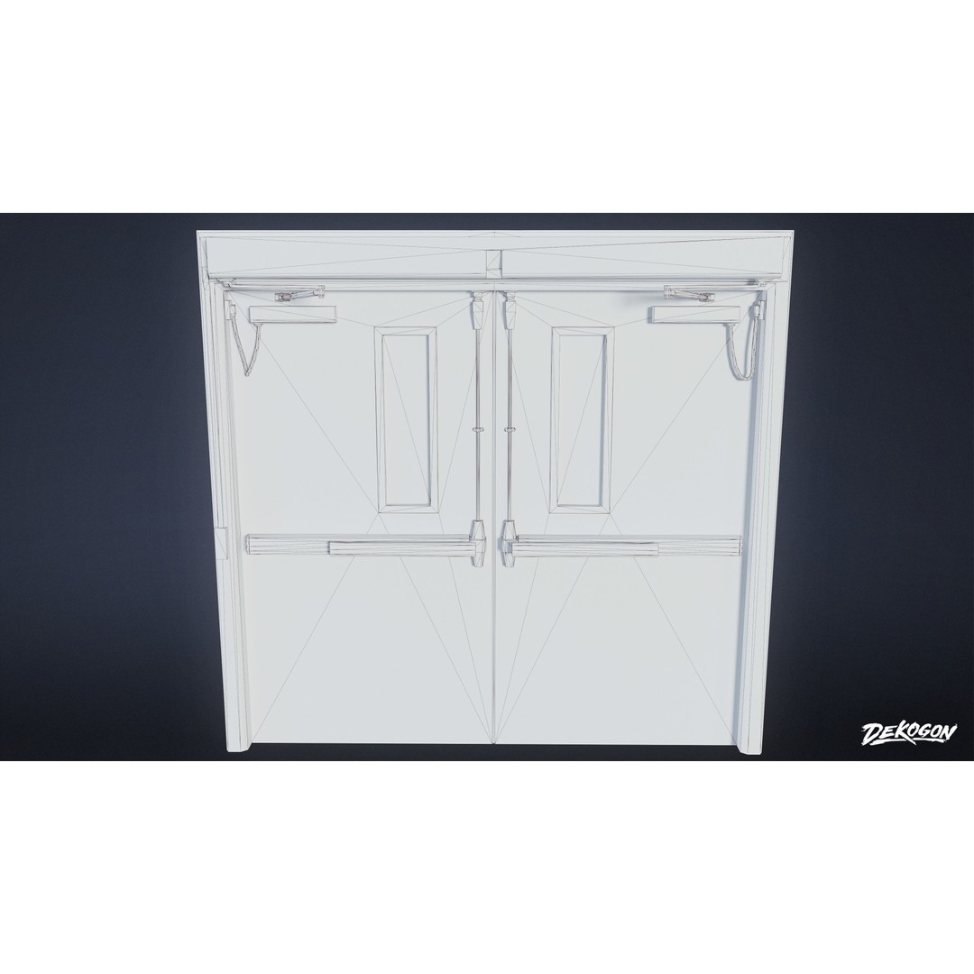 Hospital Door 3D Model – Low Poly Game Asset, FBX Format