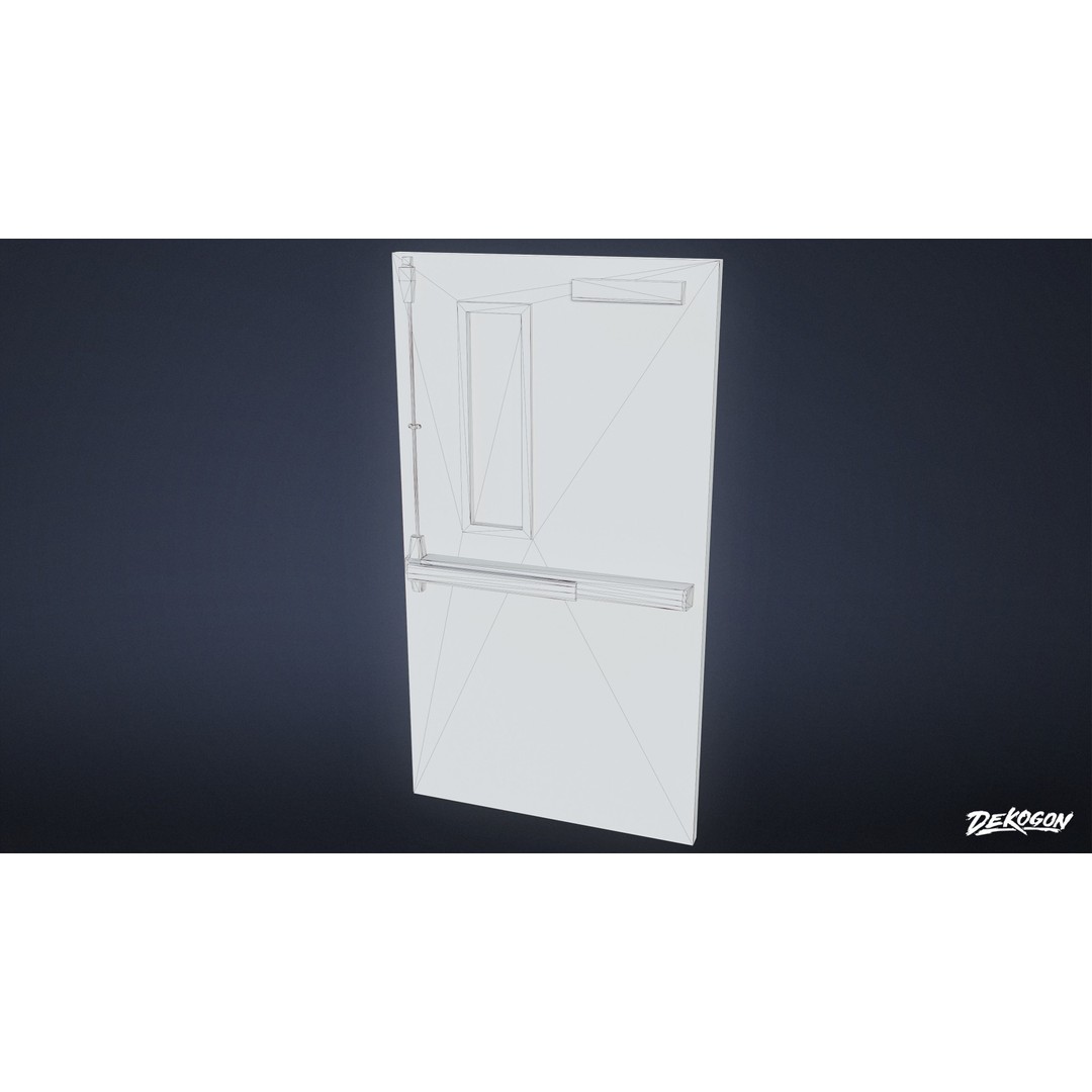 Hospital Door 3D Model – Low Poly Game Asset, FBX Format - View 10