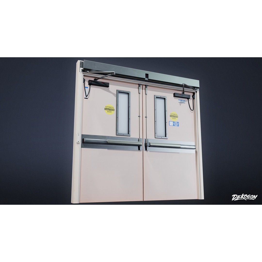 Hospital Door 3D Model – Low Poly Game Asset, FBX Format - View 5