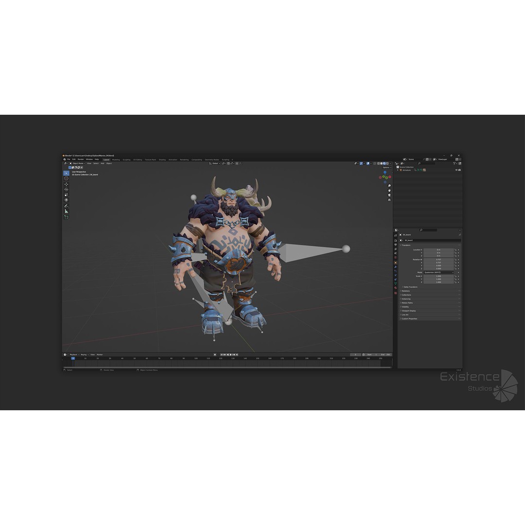 Stylized Warrior Pack 1 – Low-Poly Hero Fantasy Character 3D Model, FBX - View 13