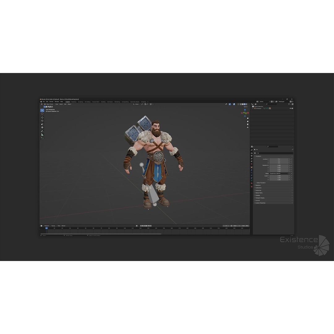 Stylized Warrior Pack 1 – Low-Poly Hero Fantasy Character 3D Model, FBX - View 21