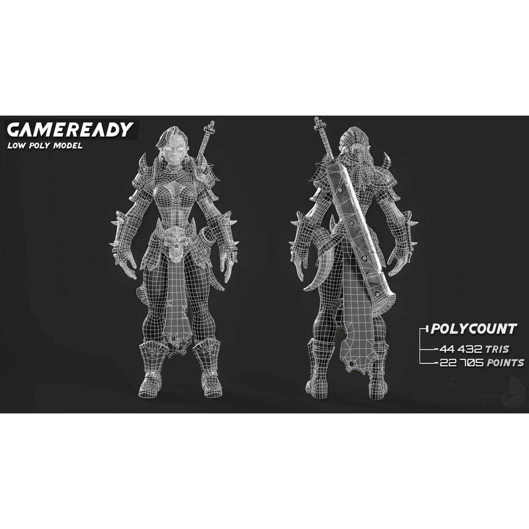 Stylized Warrior Pack 1 – Low-Poly Hero Fantasy Character 3D Model, FBX - View 6