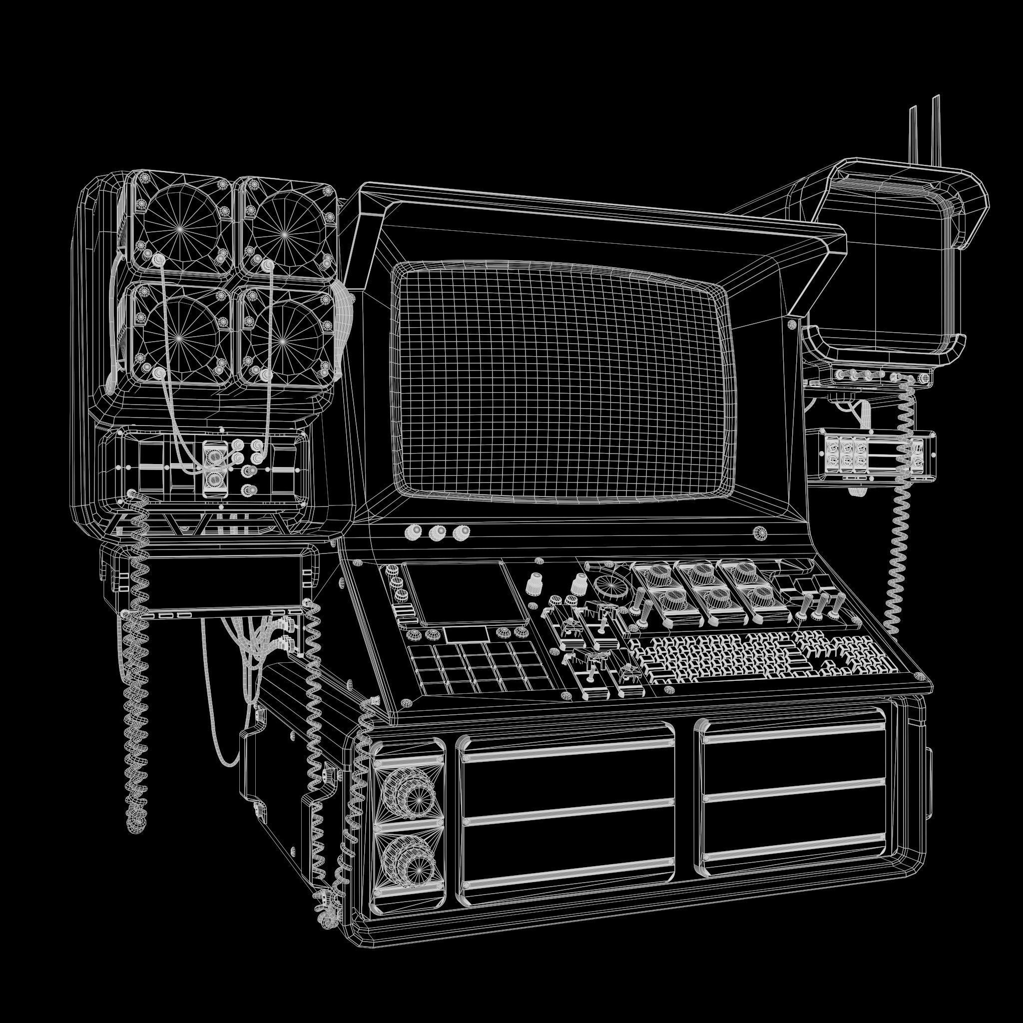 Radar CPU Computer - Low-Poly Game-Ready 3D Model - View 13