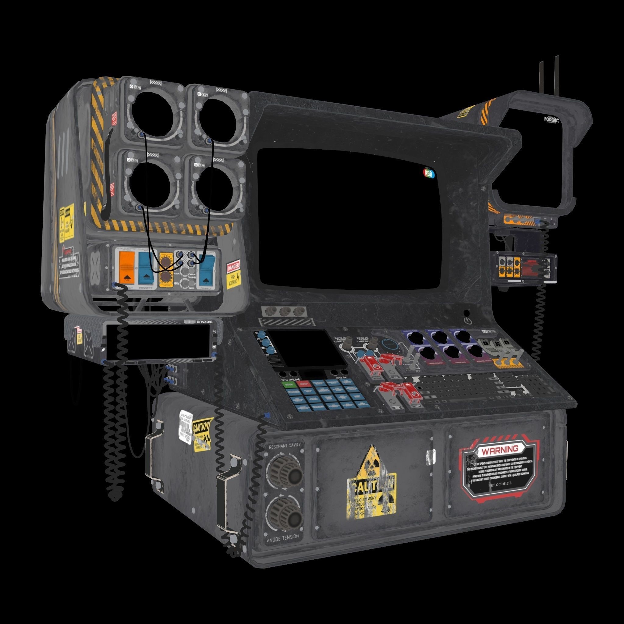 Radar CPU Computer - Low-Poly Game-Ready 3D Model - View 15