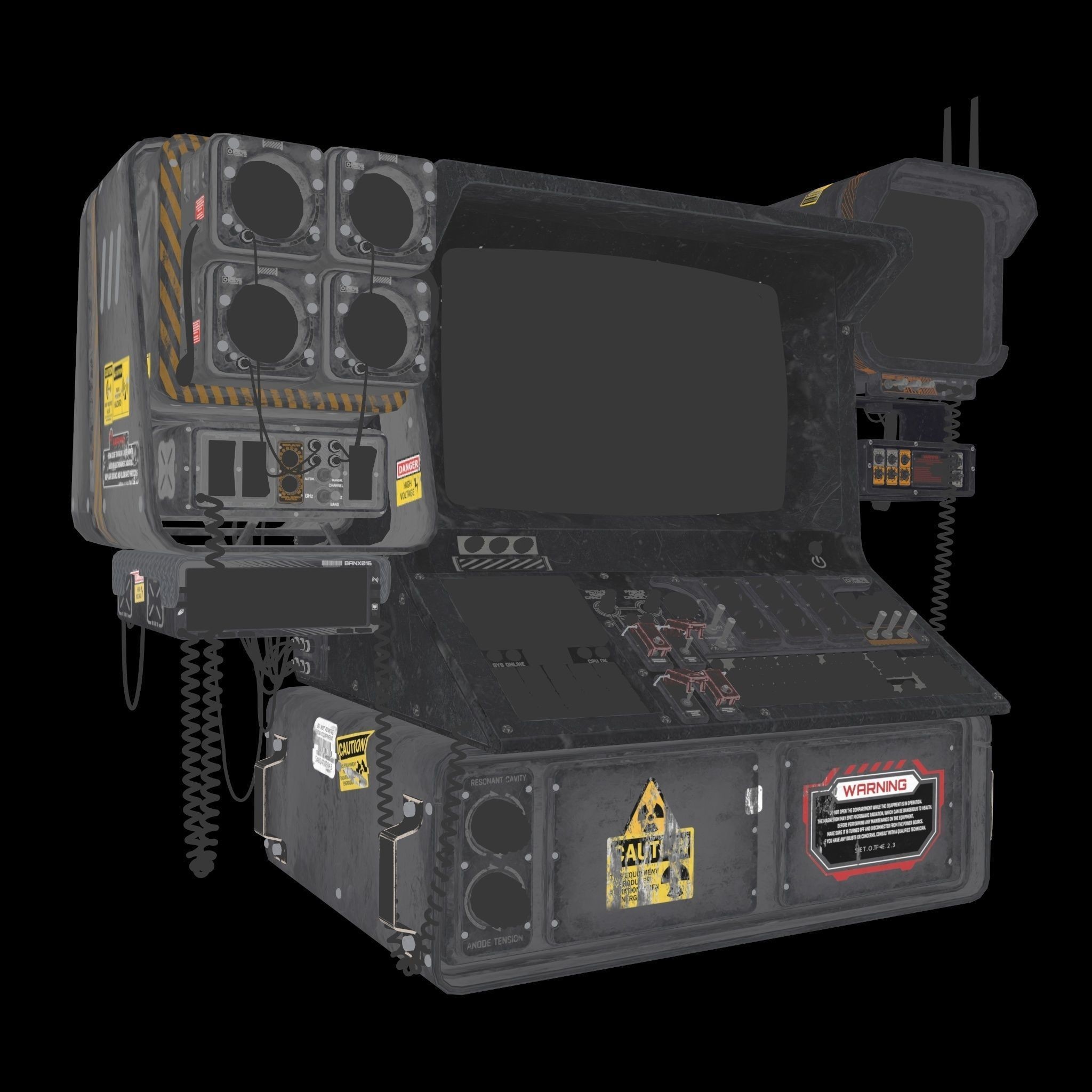 Radar CPU Computer - Low-Poly Game-Ready 3D Model - View 16