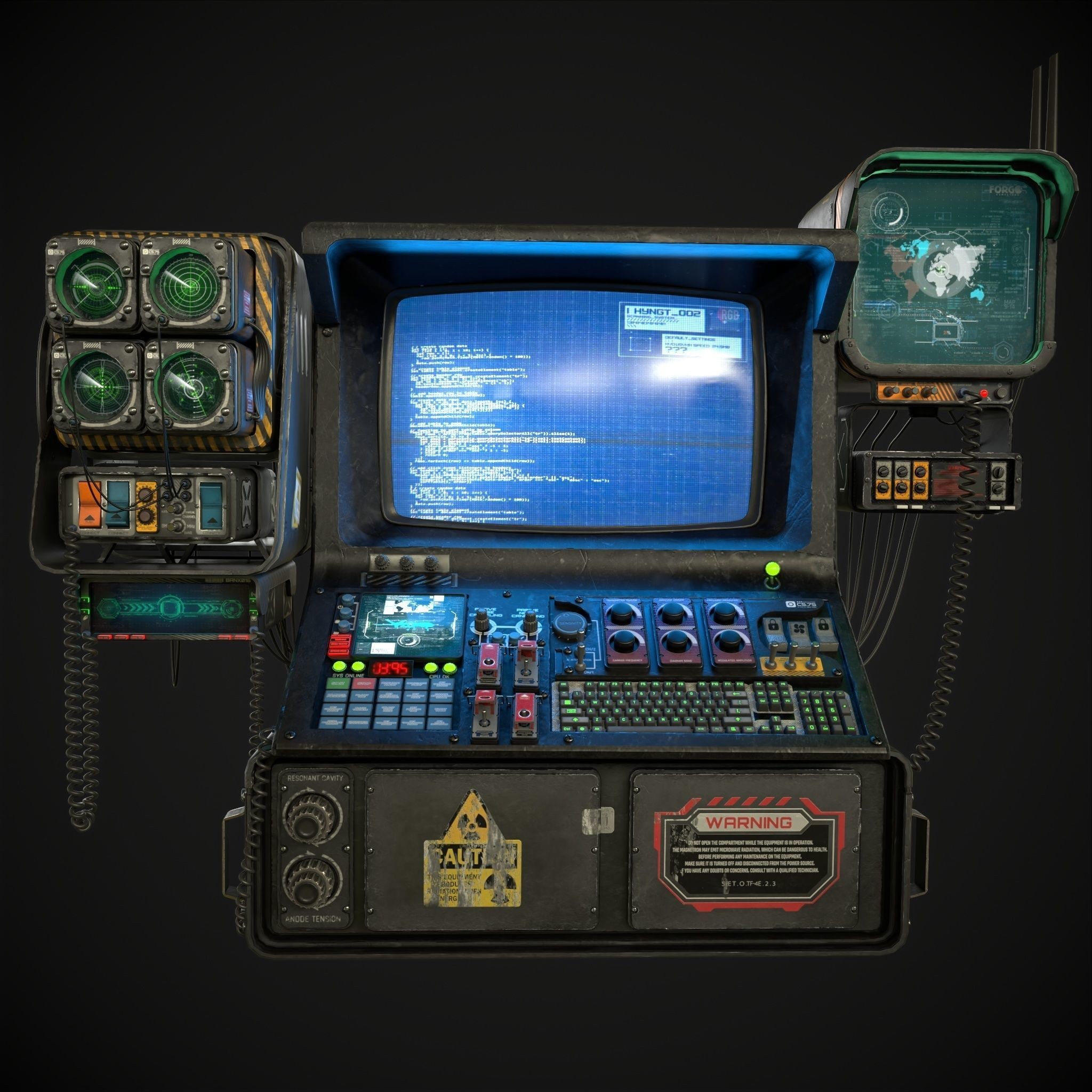 Radar CPU Computer - Low-Poly Game-Ready 3D Model - View 17