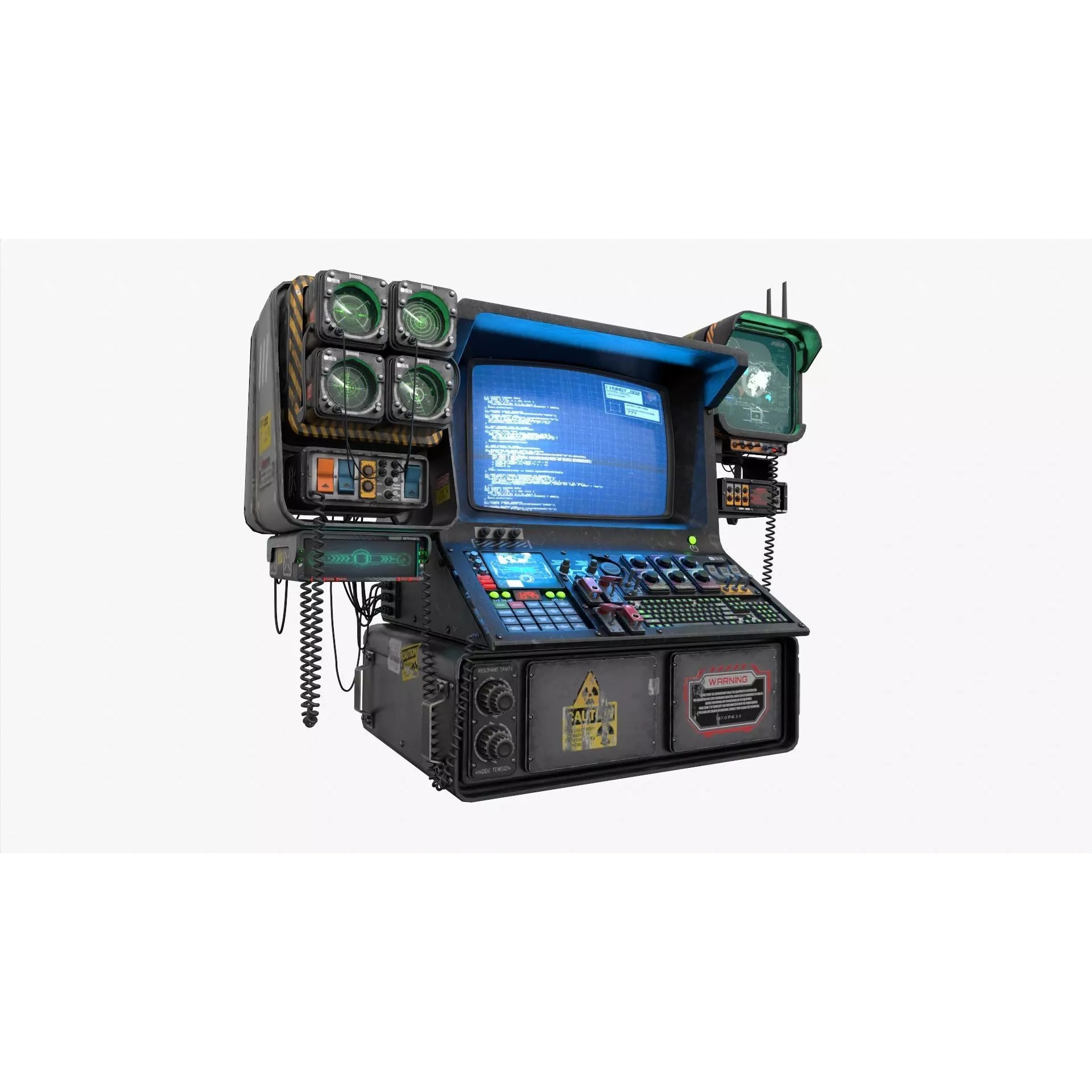 Radar CPU Computer - Low-Poly Game-Ready 3D Model - View 2