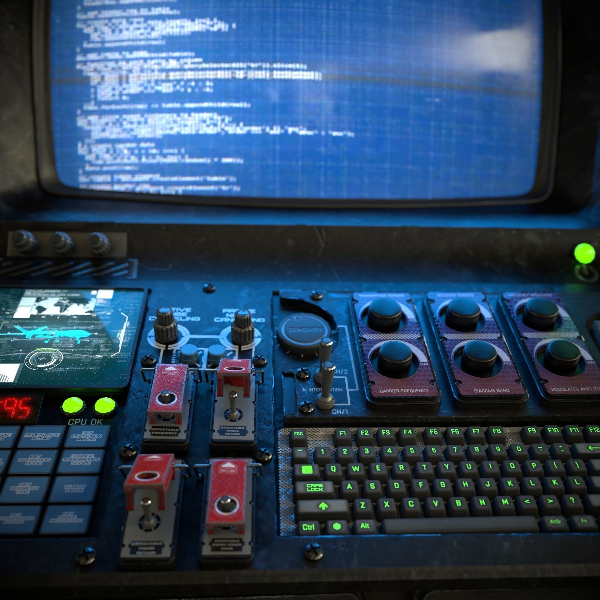 Radar CPU Computer - Low-Poly Game-Ready 3D Model - View 9