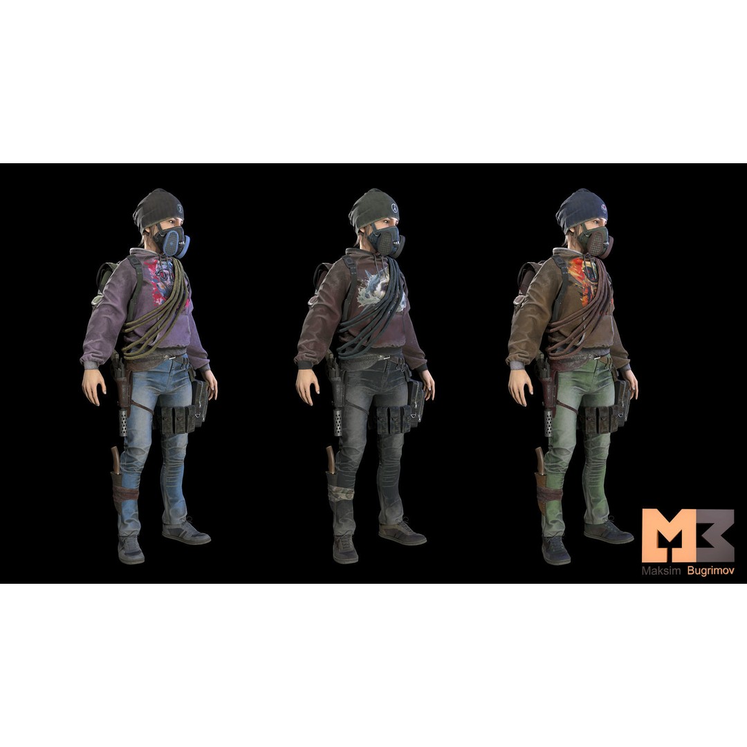 Kid Adventure Character 3D Model – Low Poly Rigged Asset, FBX - View 4