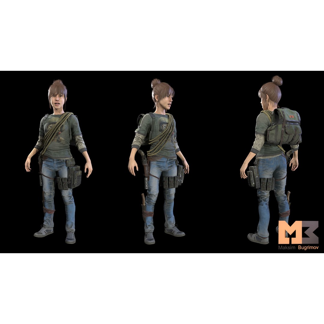 Kid Adventure Character 3D Model – Low Poly Rigged Asset, FBX - View 5