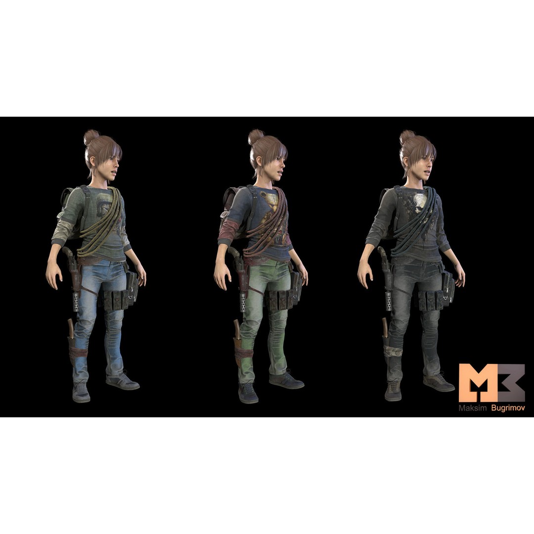 Kid Adventure Character 3D Model – Low Poly Rigged Asset, FBX - View 6
