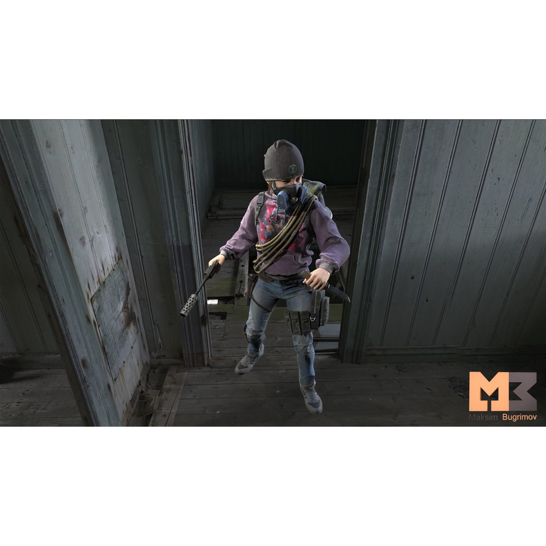 Kid Adventure Character 3D Model – Low Poly Rigged Asset, FBX - View 7