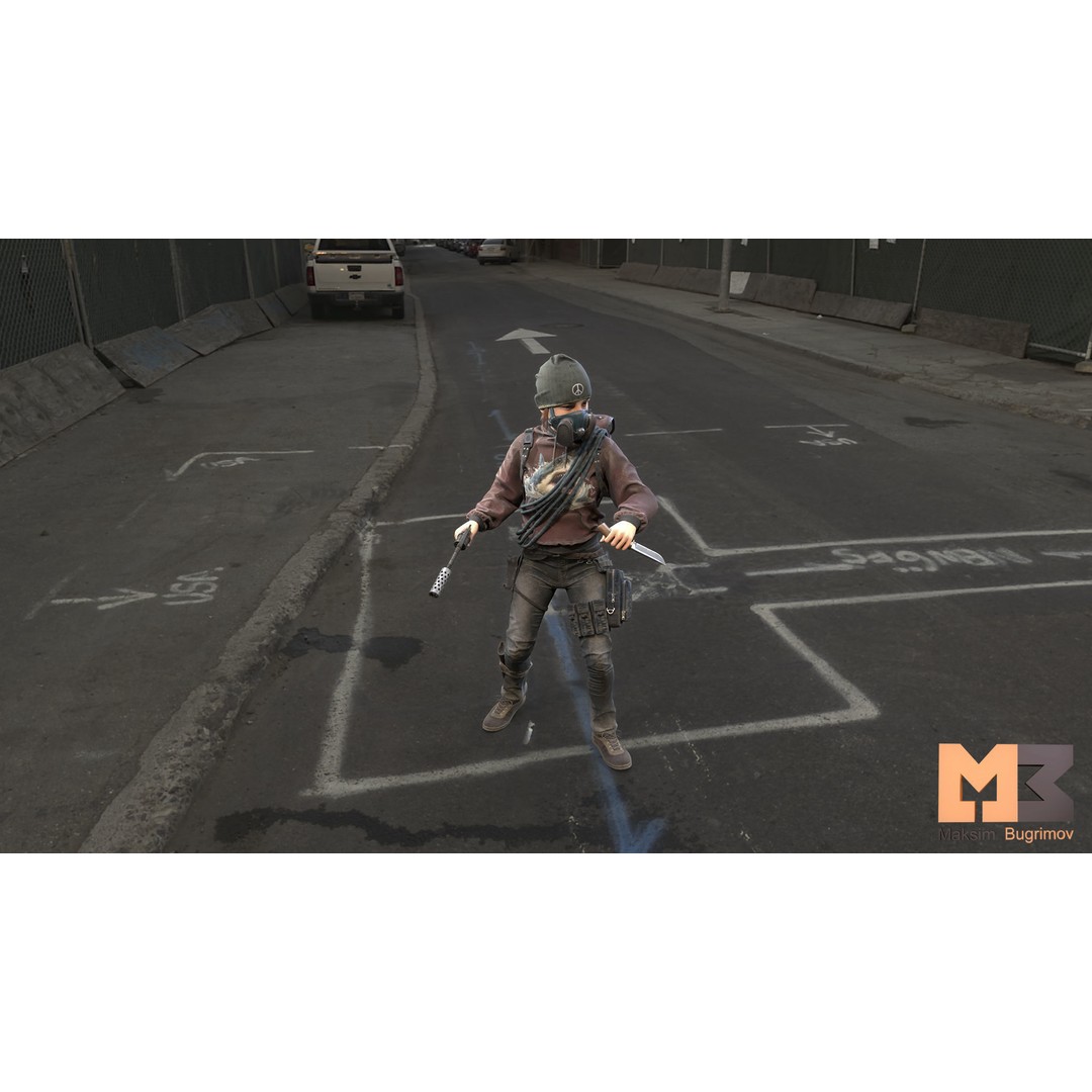 Kid Adventure Character 3D Model – Low Poly Rigged Asset, FBX - View 9