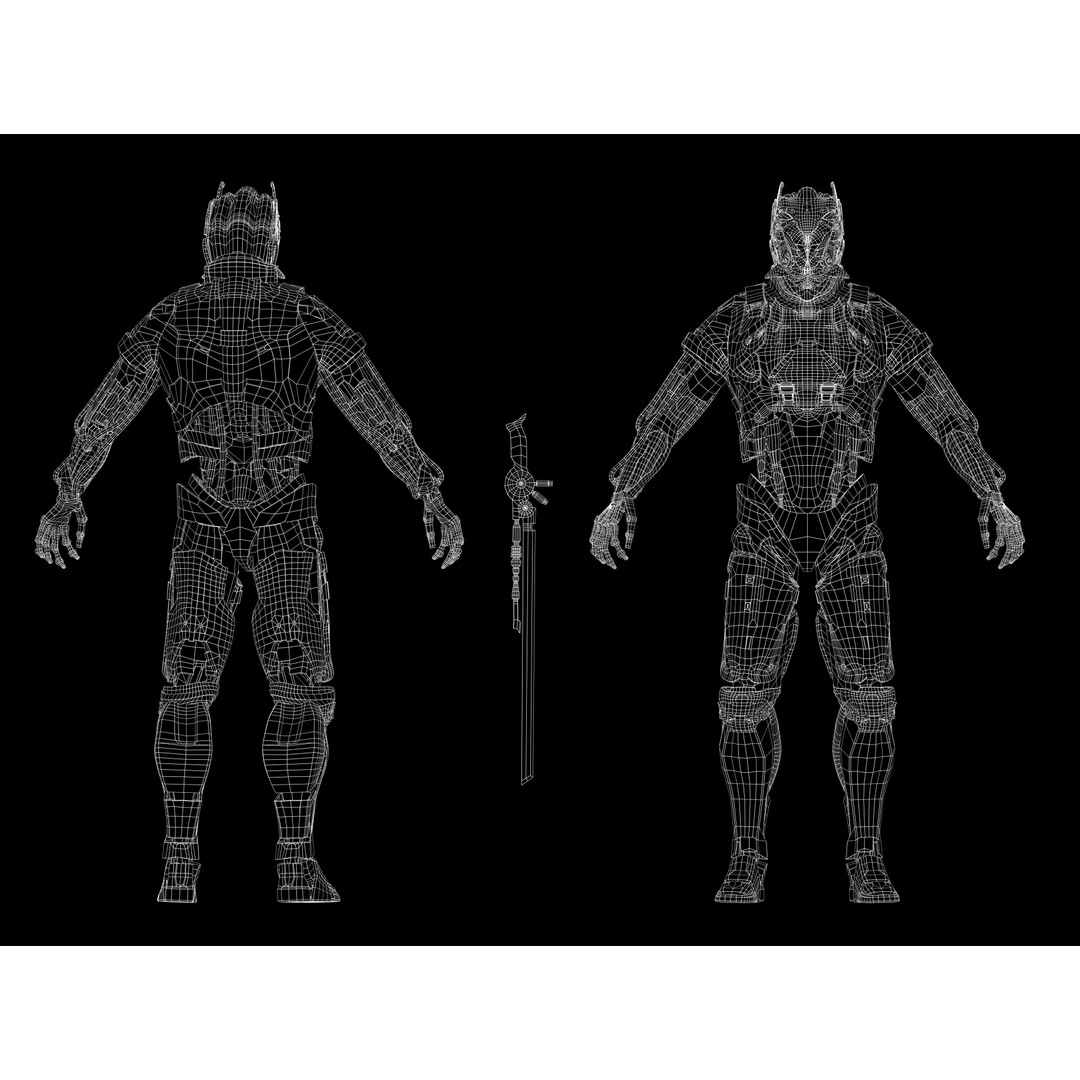 Sci-Fi Destroyer Hunter 3D Model – Low Poly Rigged Character, FBX, OBJ - View 11