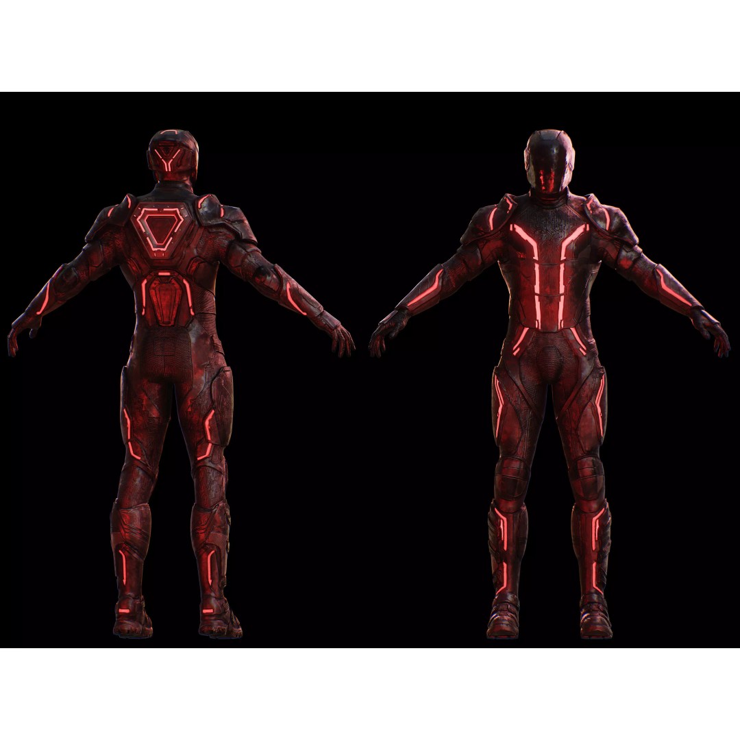 Tron Ares 3D Model – Low Poly Rigged Character with PBR Textures - View 12