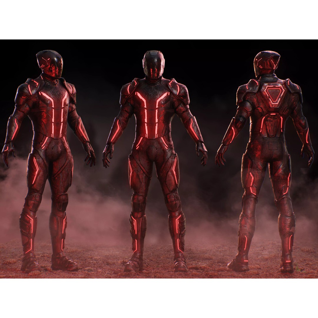Tron Ares 3D Model – Low Poly Rigged Character with PBR Textures - View 2