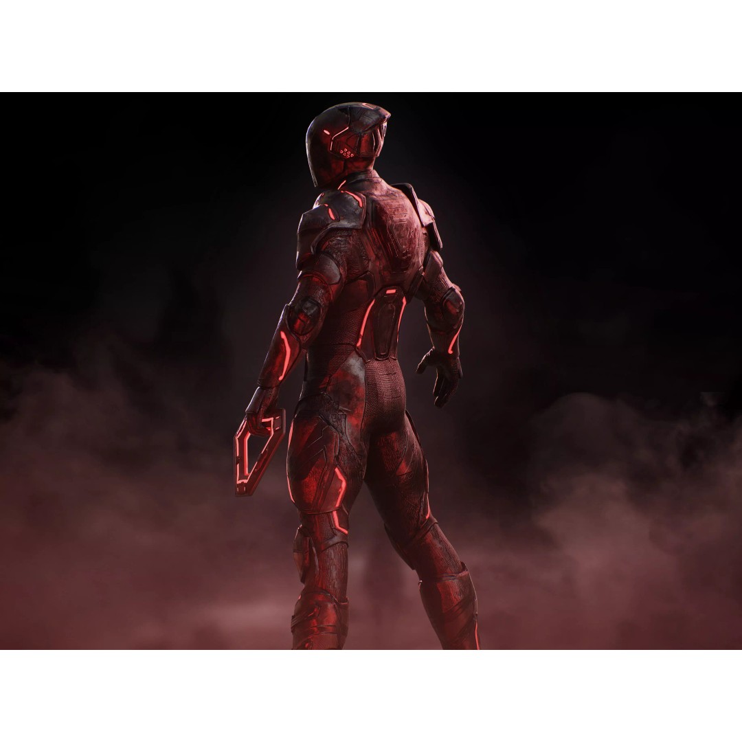 Tron Ares 3D Model – Low Poly Rigged Character with PBR Textures - View 4
