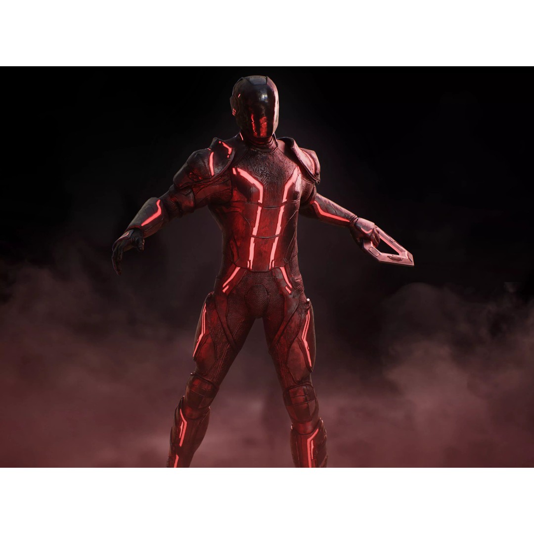 Tron Ares 3D Model – Low Poly Rigged Character with PBR Textures - View 6