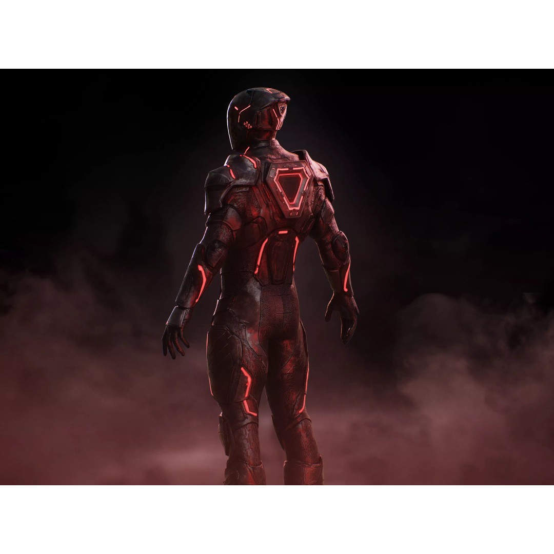 Tron Ares 3D Model – Low Poly Rigged Character with PBR Textures - View 7