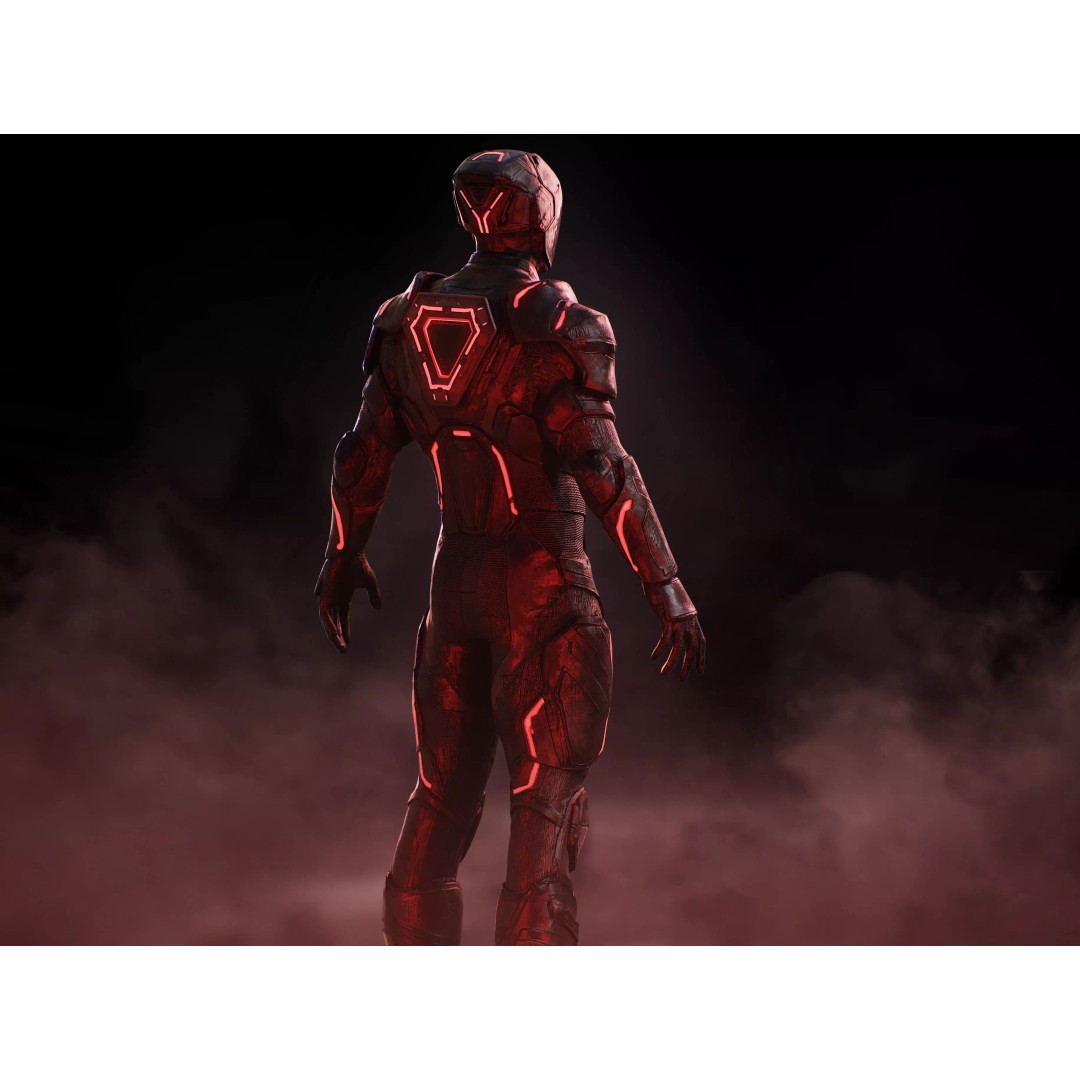 Tron Ares 3D Model – Low Poly Rigged Character with PBR Textures - View 9