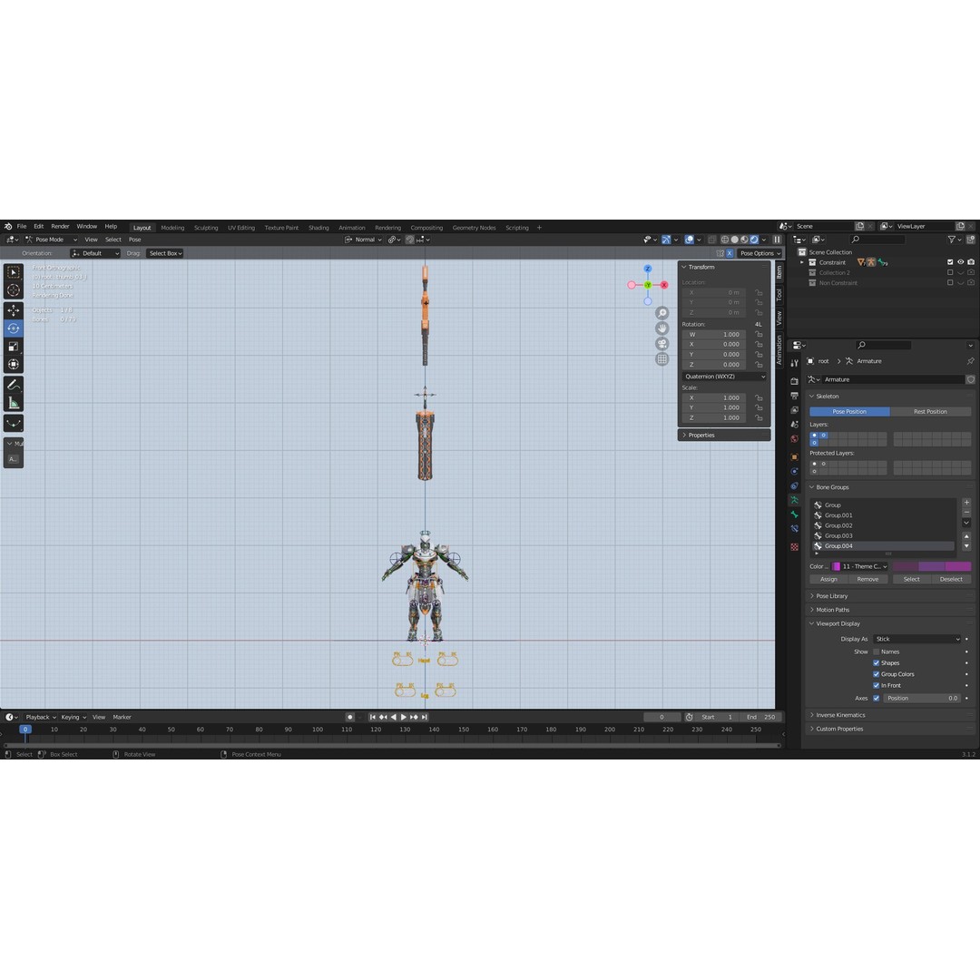 Fenrir 3D Model – Low Poly Cybernetic Character, Rigged, FBX - View 12
