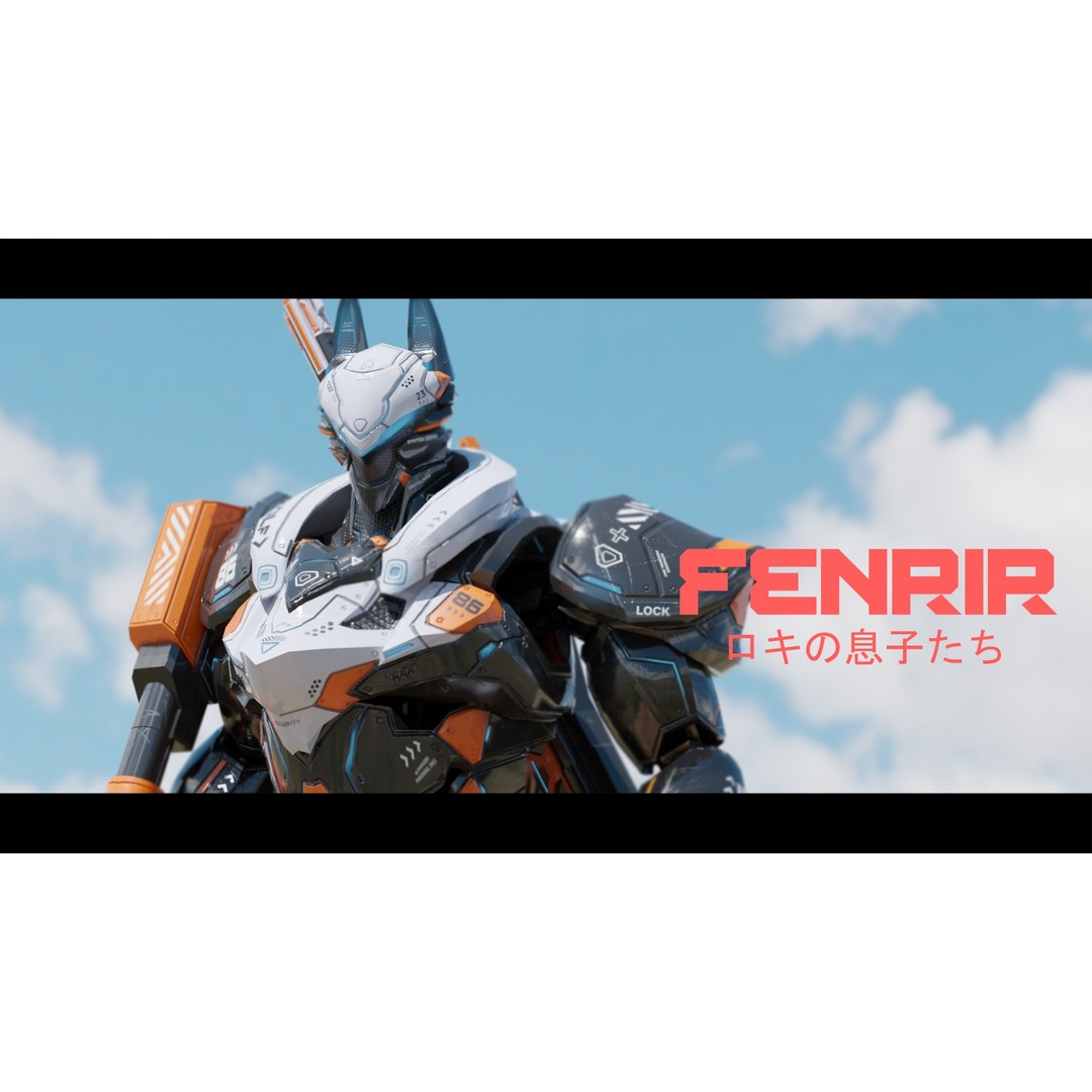 Fenrir 3D Model – Low Poly Cybernetic Character, Rigged, FBX - View 13