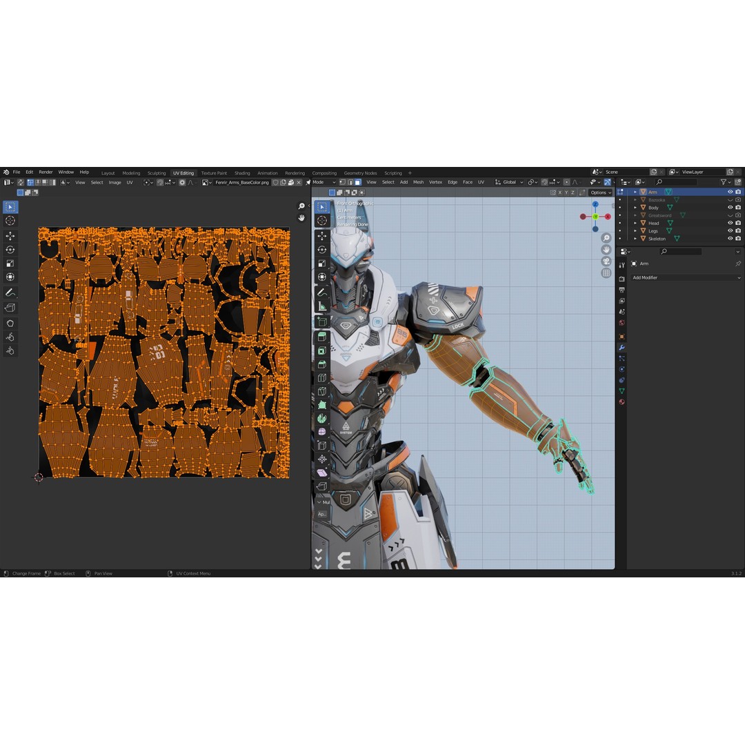 Fenrir 3D Model – Low Poly Cybernetic Character, Rigged, FBX - View 17