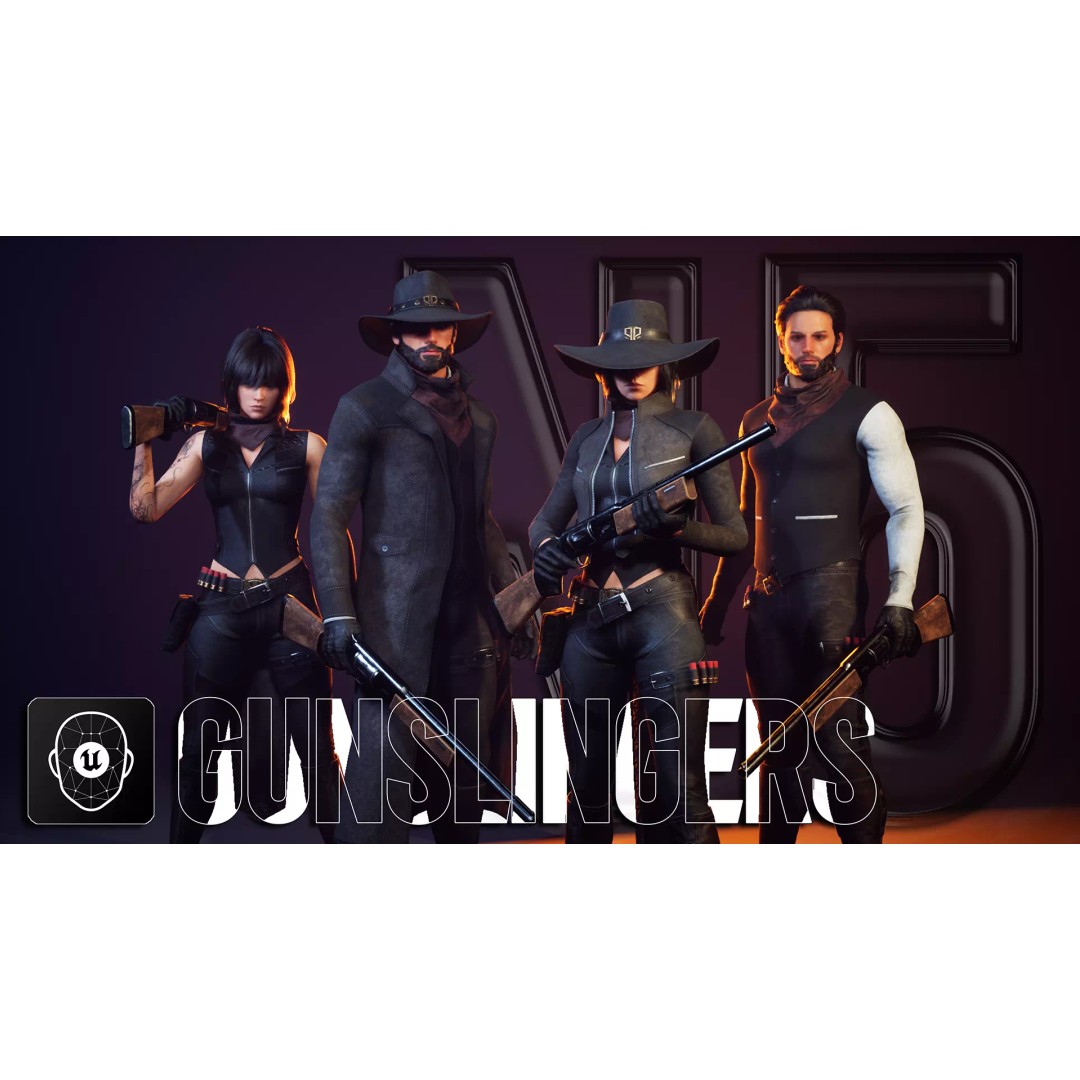 Gunslinger 3D Model – High Poly Fantasy Character, Rigged for Unreal Engine - View 2