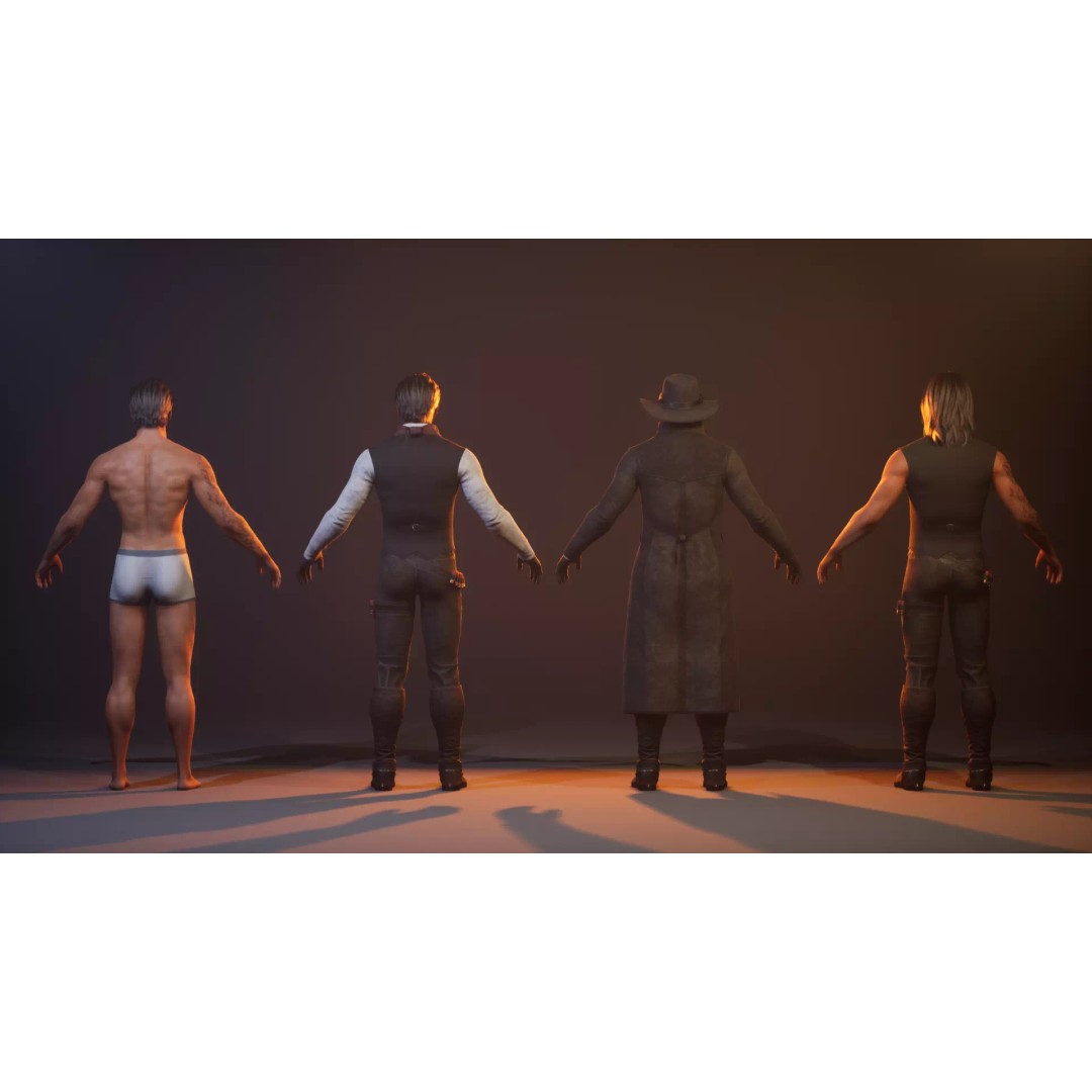 Gunslinger 3D Model – High Poly Fantasy Character, Rigged for Unreal Engine - View 8