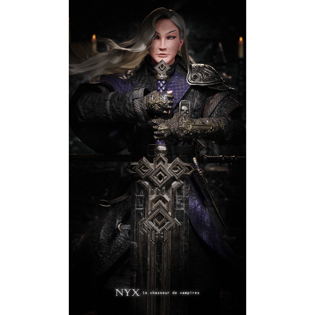 Nyx 3D Model – Rigged Fantasy Female Warrior, FBX, PBR
