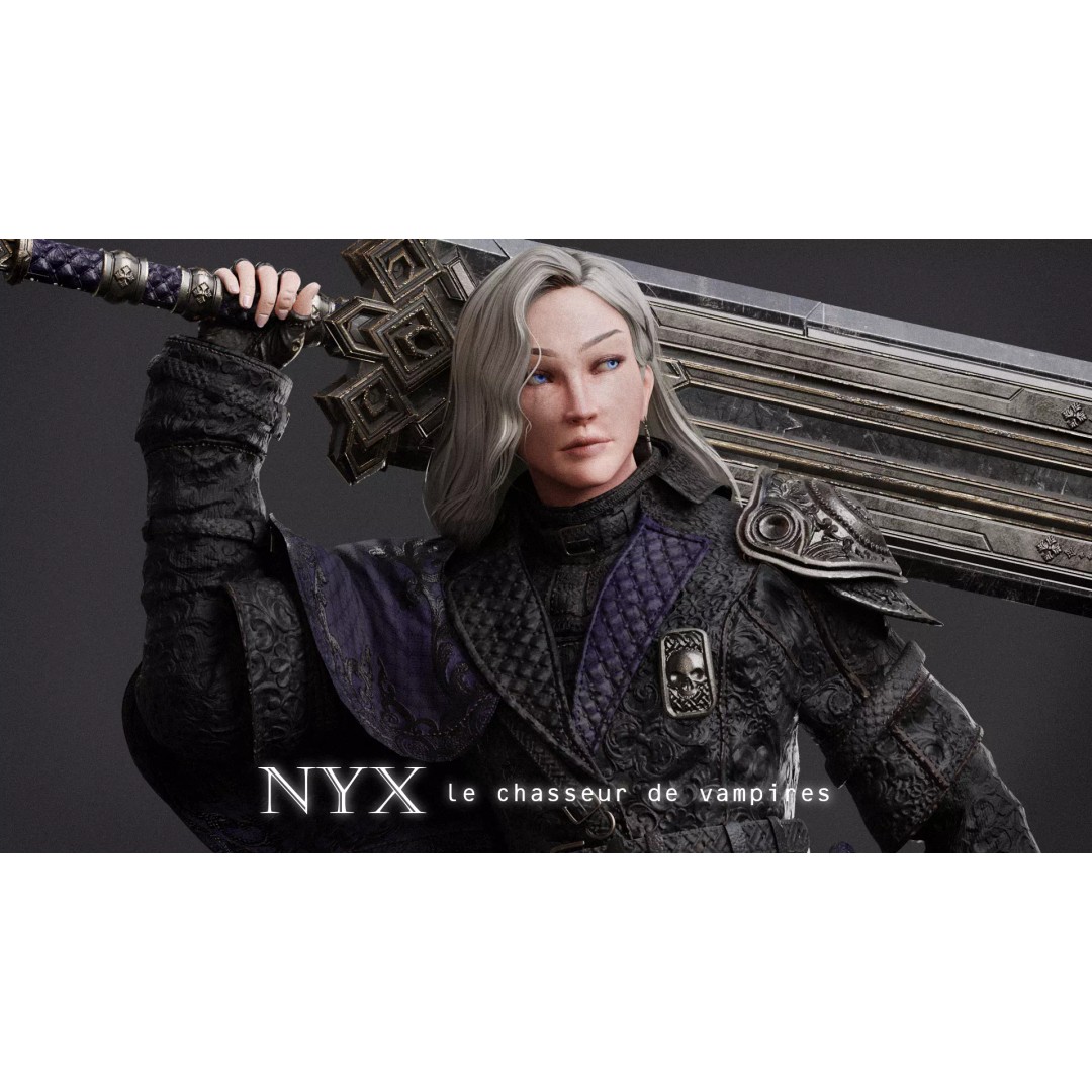 Nyx 3D Model – Rigged Fantasy Female Warrior, FBX, PBR - View 2