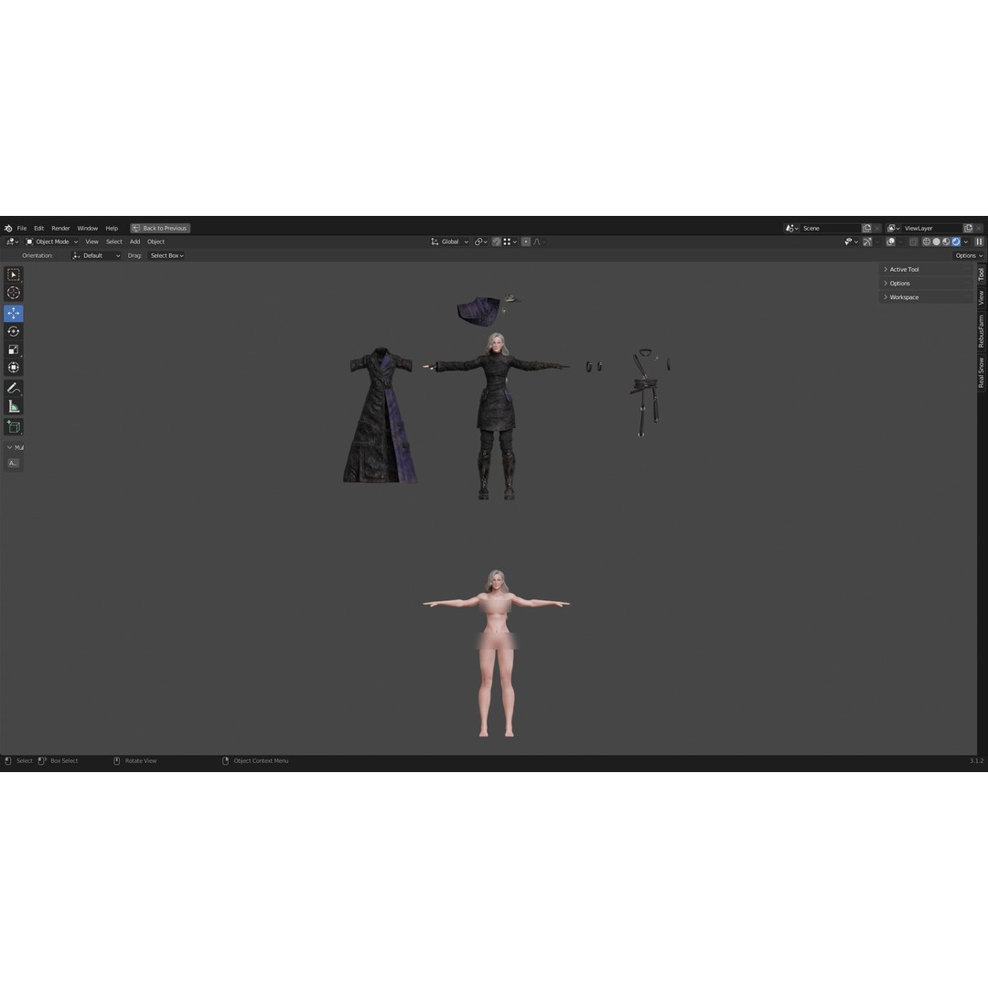 Nyx 3D Model – Rigged Fantasy Female Warrior, FBX, PBR - View 29