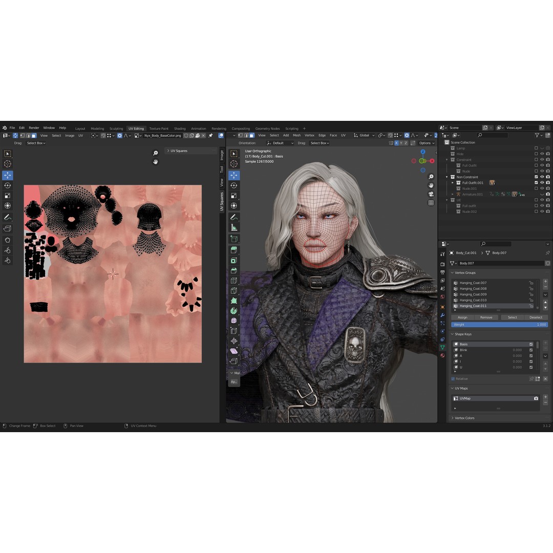 Nyx 3D Model – Rigged Fantasy Female Warrior, FBX, PBR - View 31