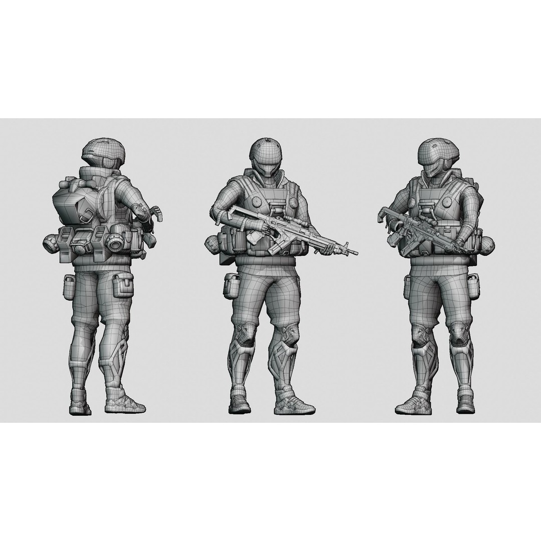 Cyberpunk Green-G Robot 3D Model – Low Poly Rigged Character, FBX
