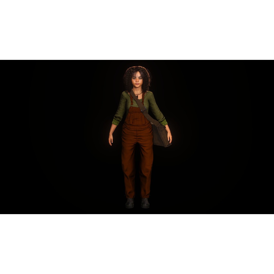 Realistic African Teenage Girl 3D Model – Low Poly Game-Ready Asset, FBX - View 13
