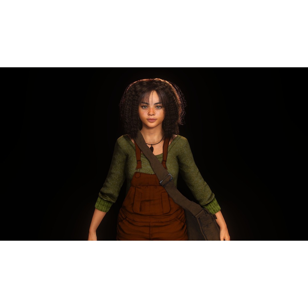 Realistic African Teenage Girl 3D Model – Low Poly Game-Ready Asset, FBX - View 16